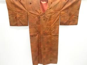 切りビロード　草花模様織り出し暈しロング道行コート